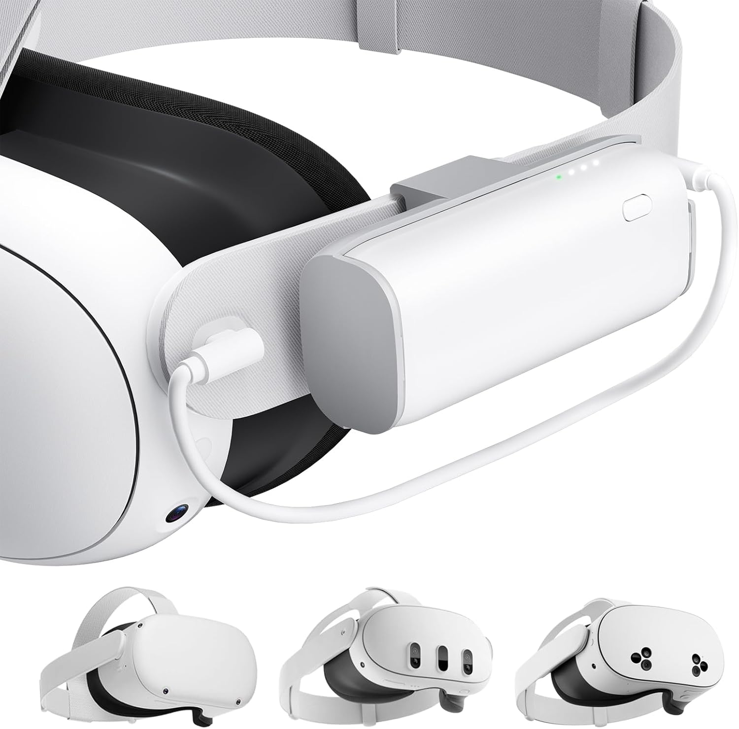 SUPERUS Battery Pack for Meta Quest 3/3S & Oculus Quest 2, 5000mAh, PD20W Fast Charging, Extra 2-3H Playtime, Compatible with Original & Elite Straps, Lightweight Portable Rechargeable VR Accessories