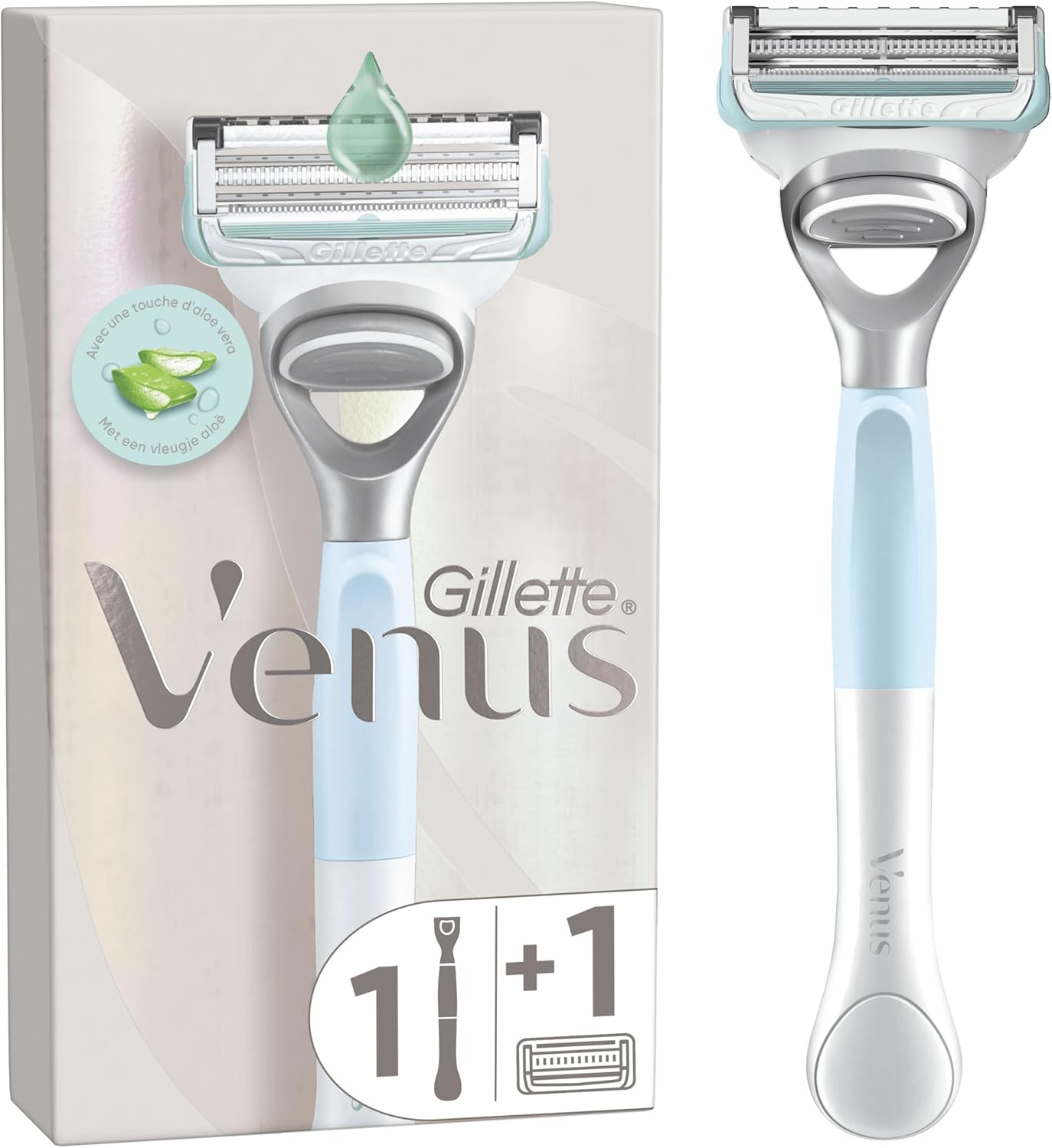 Gillette Venus Pubic Hair Razor for Women, Razor, 1 Razor Blade Refills, Venus Razor for Pubic Hair and Skin, Women's Razor with a Touch of Aloe