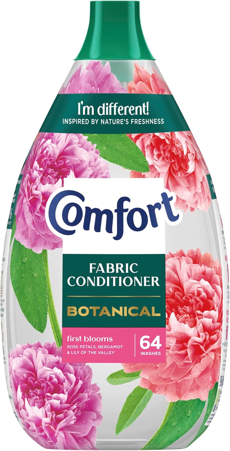 Comfort Botanical First Blooms Fabric Conditioner softener with CrystalFresh transparent formula blooms in freshness, inspired by nature 960 ml (64 washes)