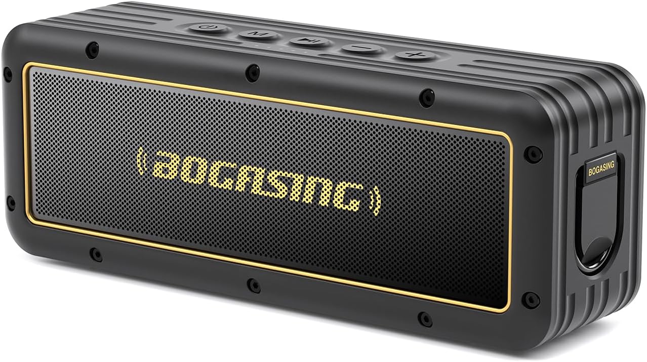 BOGASING G4 Bluetooth Speaker, Portable Wireless Speakers, 50W Stunning & Balanced Sound with Deep Bass, 24H Playtime, IPX7 Waterproof, Bluetooth 5.3, EQ, TWS, TF-Card, AUX, USB, for Outdoor Shower
