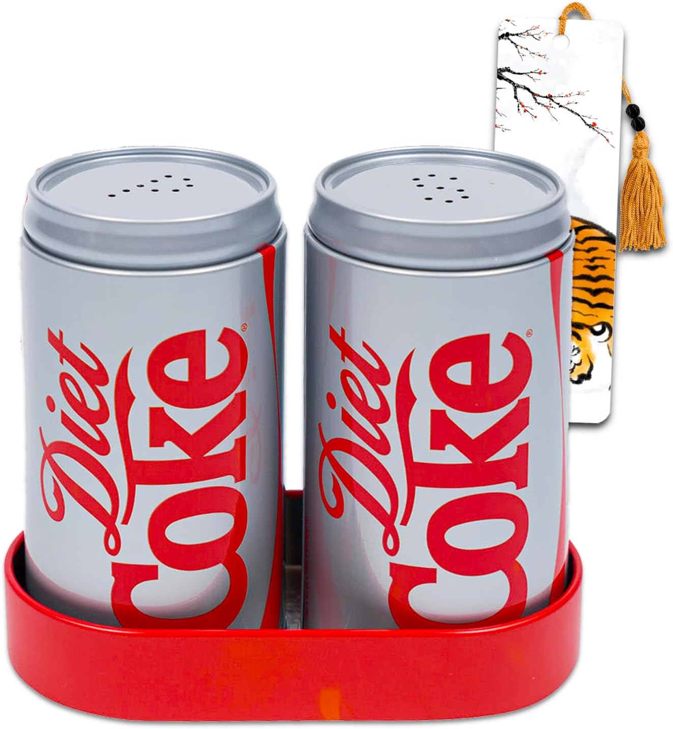 Diet Coke Salt and Pepper Shakers Set - Diet Coke Kitchen Accessories Bundle Collector Set Plus Bookmark | Diet Coke Collectibles