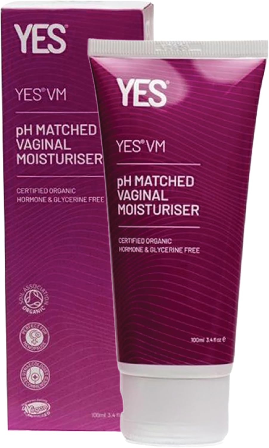 YES® VM Vaginal Moisturiser | Water-Based | Long-Lasting & Fast Acting for Vaginal Dryness | Certified Organic | Natural Gel Moisturiser | pH Matched (100ml)
