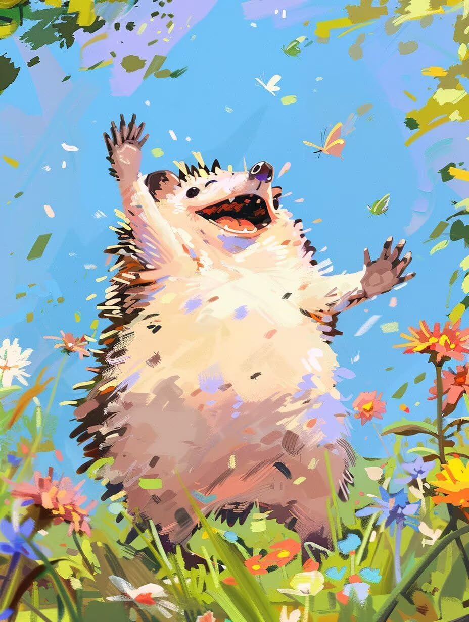 Painting by Numbers for Adults Hedgehog Paint by Numbers Kits Animal, DIY Canvas Oil Paintings Kits Hobbies for Adults Crafts with Accessories for Home Wall Decor, Gifts 20x32in Without Frame B-MK22