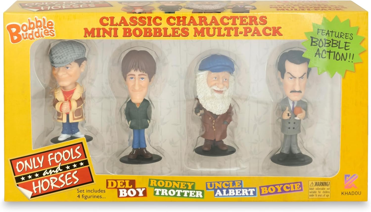 Sporting Profiles Only Fools and Horses Mini Bobble Buddies bobblehead Figures Set 1 Del Boy Rodney Albert Boycie