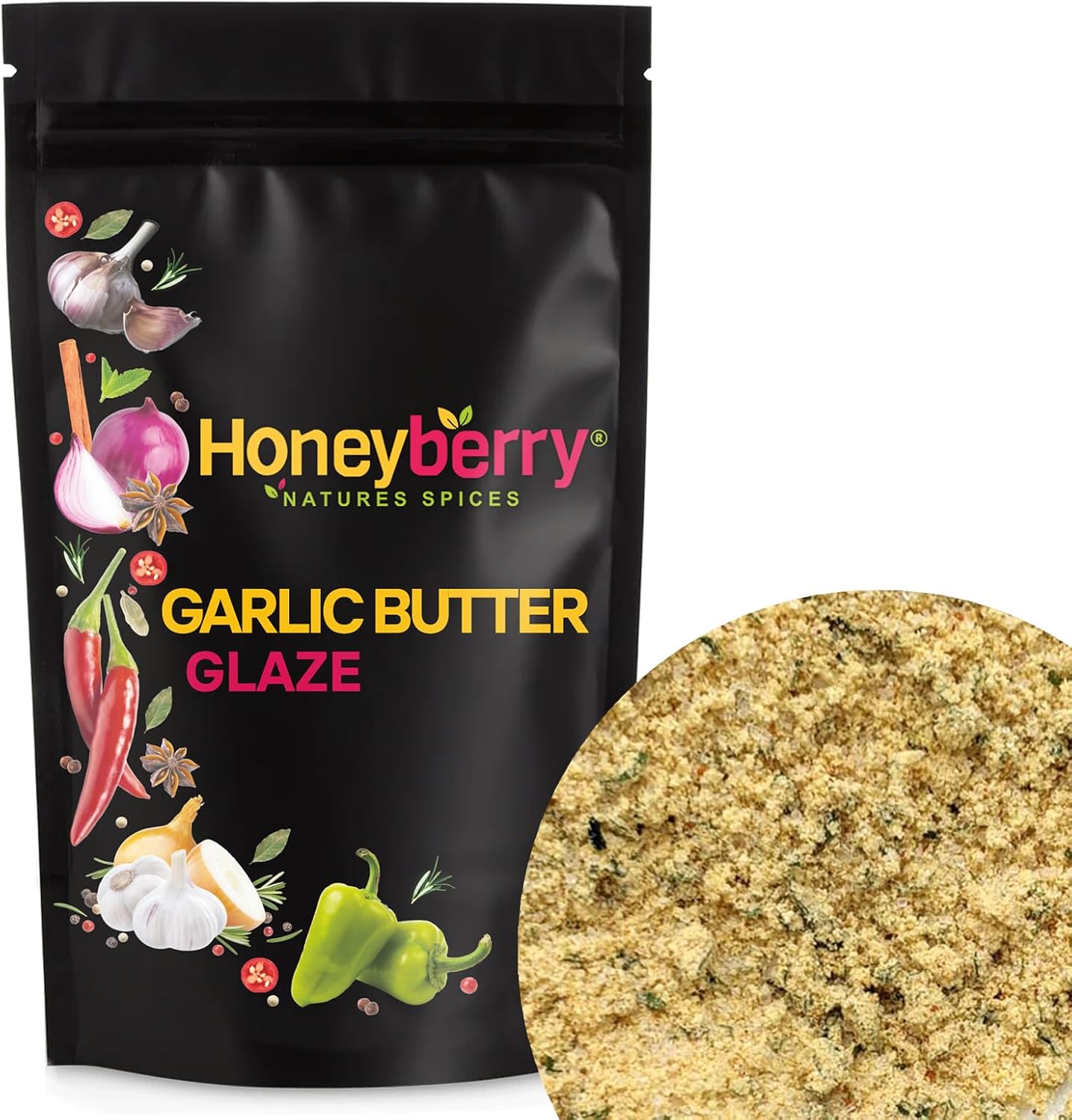Garlic Butter Glaze 100g - BBQ Rubs and Seasoning for Meat Chicken Beef Pork Lamb Fish Burger Sausage Cheese Vegetable Tofu - All Purpose Dried Spices Powder Blend - Mixed Barbecue Rub Grill Marinade