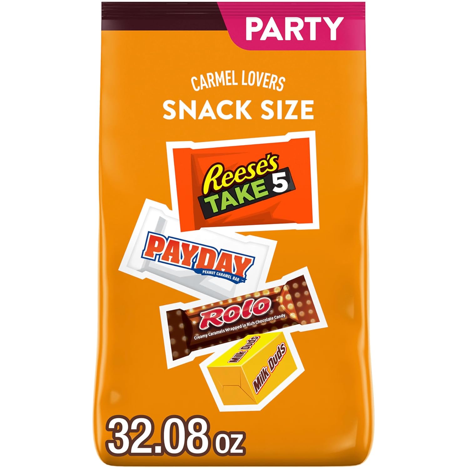 Hershey Assorted Caramel Flavored Snack Size, Candy Party Pack, 32.08 oz