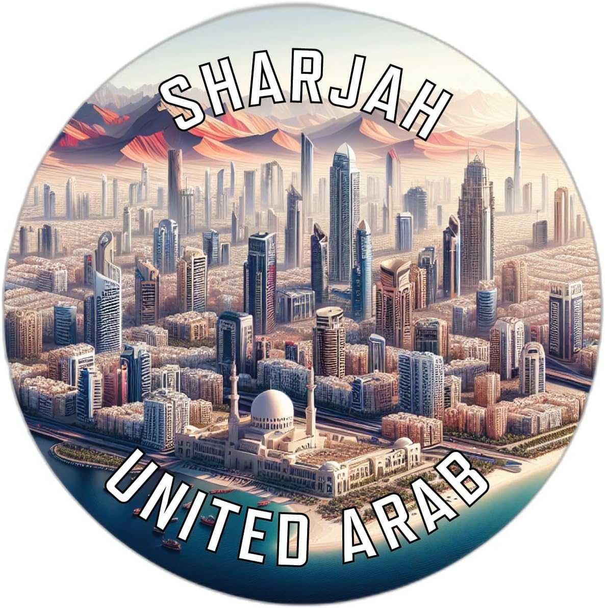 Sharjah United Arab Emirates Mementos Souvenir Vinyl Decal Sticker 3-Inch