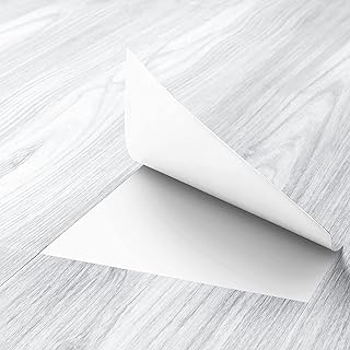 FunStick 6"x36" 30 Pcs Vinyl Flooring Peel and Stick Floor Tile White Wood Flooring Tiles Peel and Stick Wood Planks for Walls Vinyl Plank Flooring Waterproof Laminate Flooring for Bathroom Kitchen RV