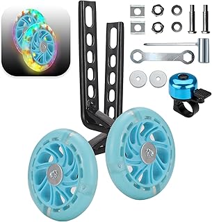 Bicycle Training Wheels for Bike of 12 14 16 18 20 Inch Kids Bike,Cyclone Wheels Flash mute wheel,Bicycle Stabiliser Mounted Kit,1 Pair(Blue)