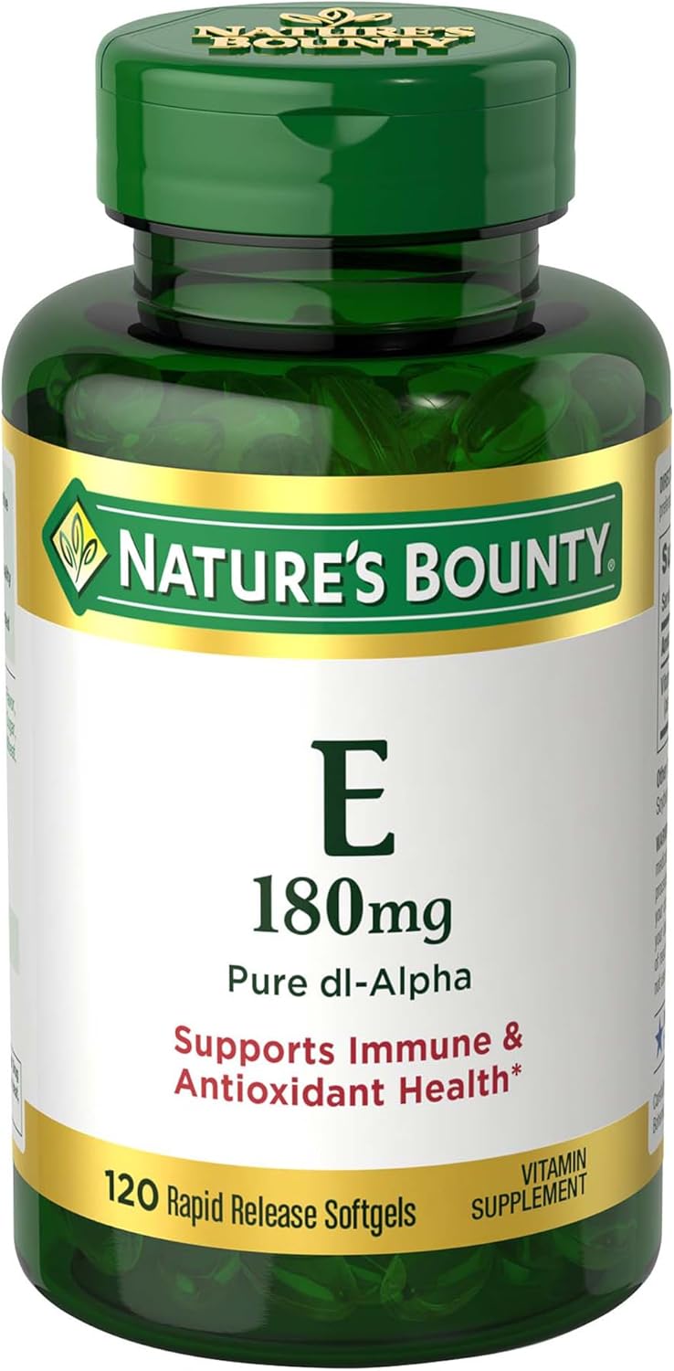 Nature's Bounty Vitamin E Pills and Supplement Softgels, Supports Antioxidant Health, 400iu, 120 Count
