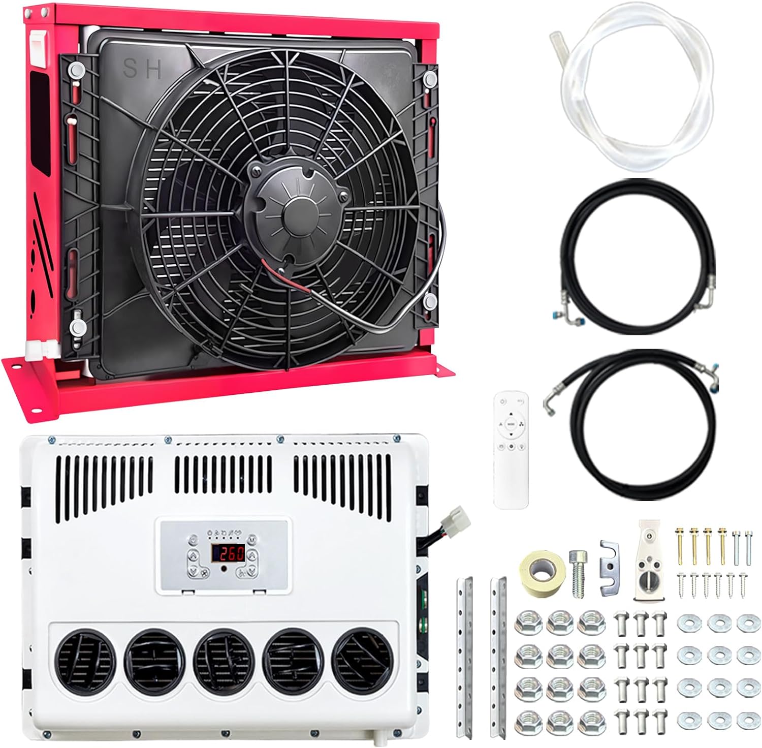 DC 12V RV air conditioner mini split AC unit Silent Energy saving Intelligent frequency conversion Easy to install fit for camping vehicles trucks RVs trailers excavators agricultural machinery