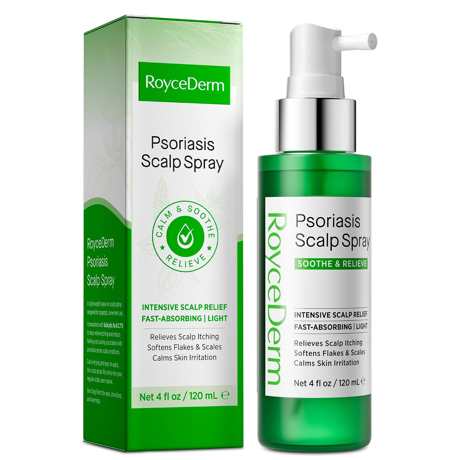 RoyceDerm Scalp Psoriasis Treatment Spray for Itch, Flaking and Scaling