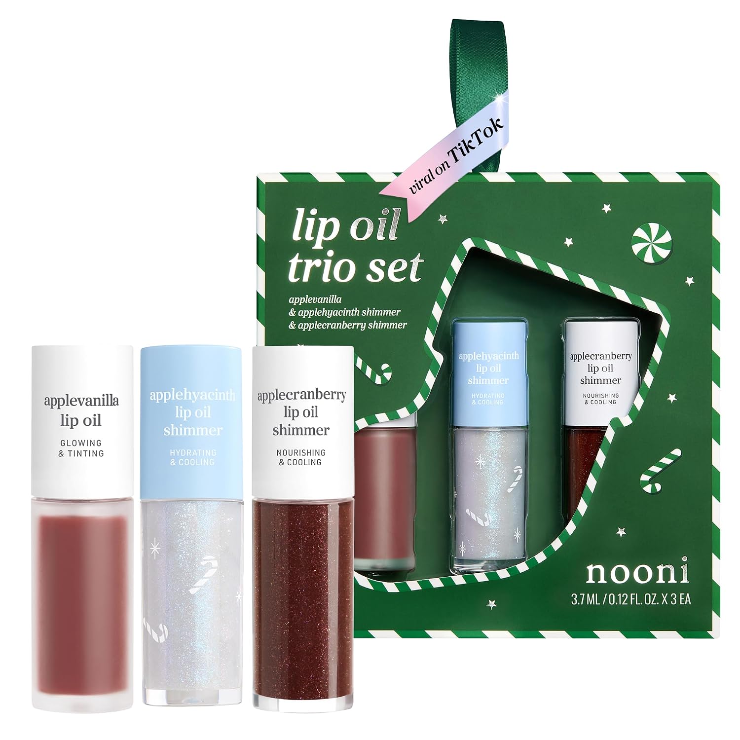 nooni Lip Oil Trio - 2026 Christmas Holiday Limited, 3 Shades