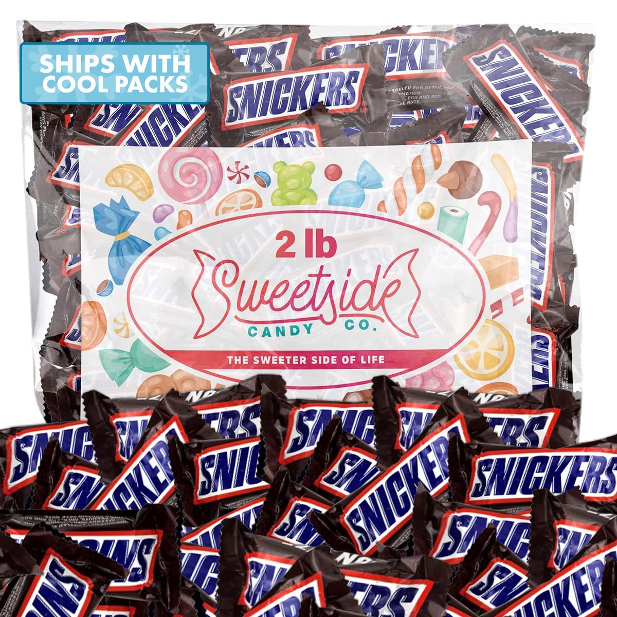SnickerCandy Bars - Bag of SnickersFun Size Easter Candy Bars - Individually Wrapped SnickersBars - Bulk Candy, Halloween, Birthday Party Favors (2 LBS)