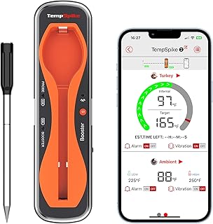 ThermoPro TempSpike 500FT Wireless Meat Thermometer, Bluetooth Meat Thermometer Wireless for Turkey Beef Lamb, Meat Thermometer Digital Wireless for Rotisserie Sous Vide BBQ Oven Smoker Thermometer