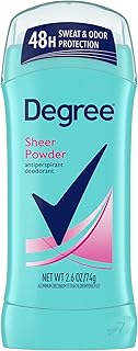 Degree Original Antiperspirant Deodorant Sheer Powder Pack of 6 48-Hour Sweat & Odor Protection Antiperspirant for Women 2.6 oz