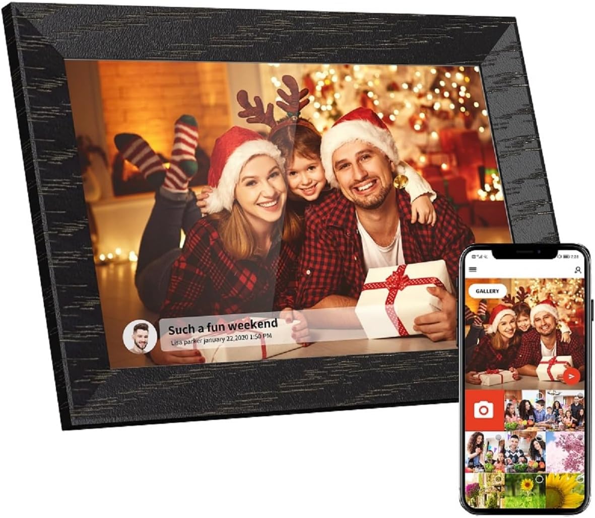BYYBUO 10.1 Inch WiFi Digital Photo Frame, 32GB Memory, Electronic Digital Picture Frames with 1280x800 IPS Touch Screen, Auto-Rotate