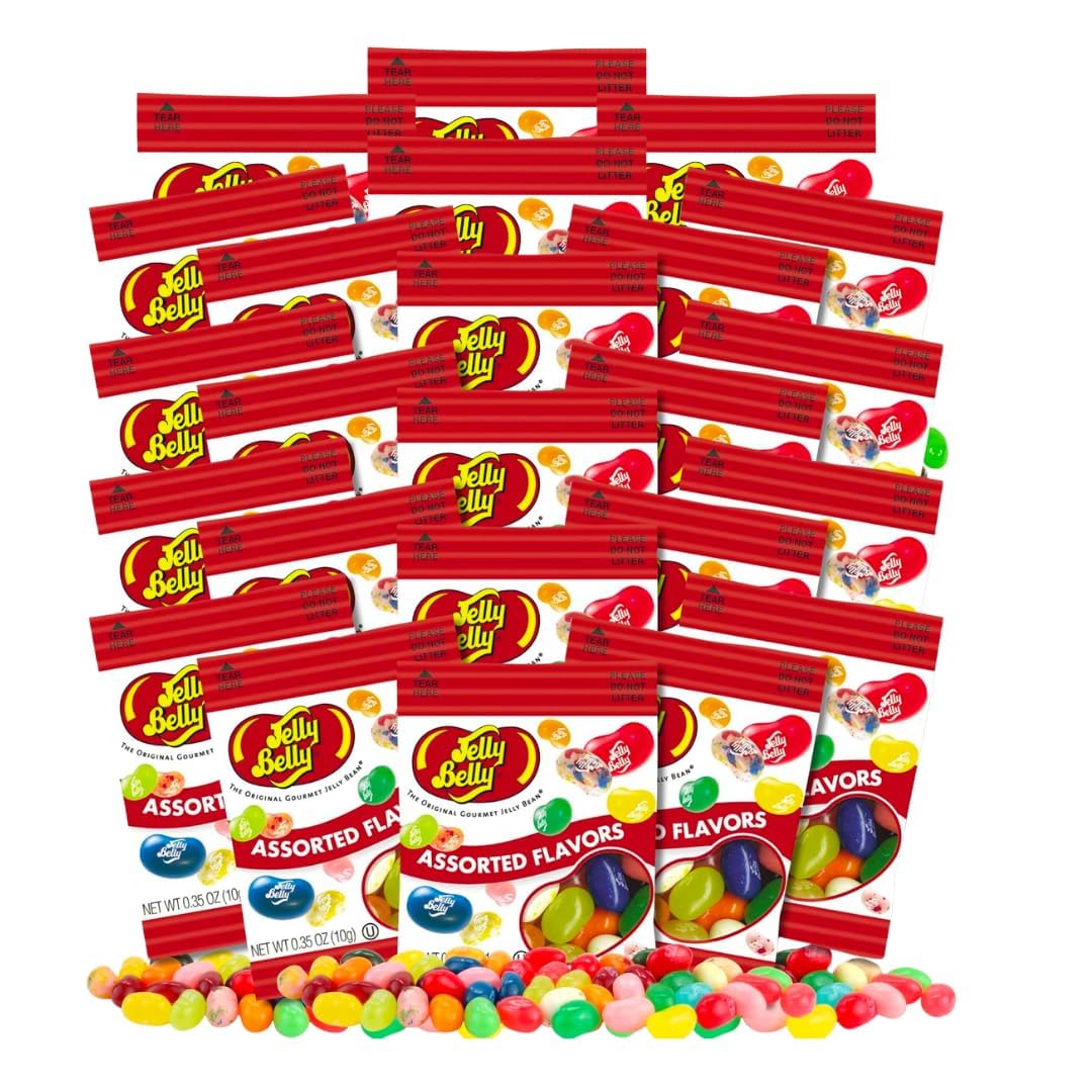 Jelly Belly Jelly Beans - Mini Packs - 24 Count - Assorted Flavors - 0.35 oz. Fun Size Bags