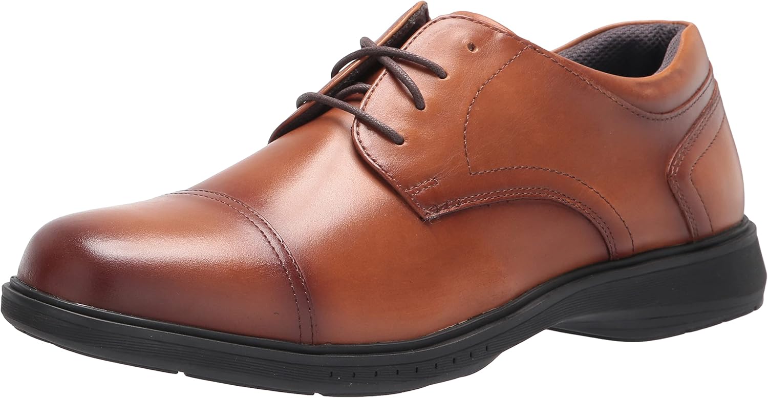 Nunn Bush Men's Pro Cap Toe Oxford with Kore Slip Resistant Comfort Technology