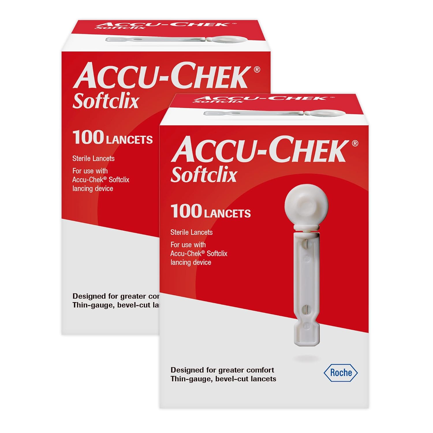 Accu-Chek Softclix Diabetes Lancets for Diabetic Blood Glucose Testing (2 Packs of 100) (Packaging May Vary)