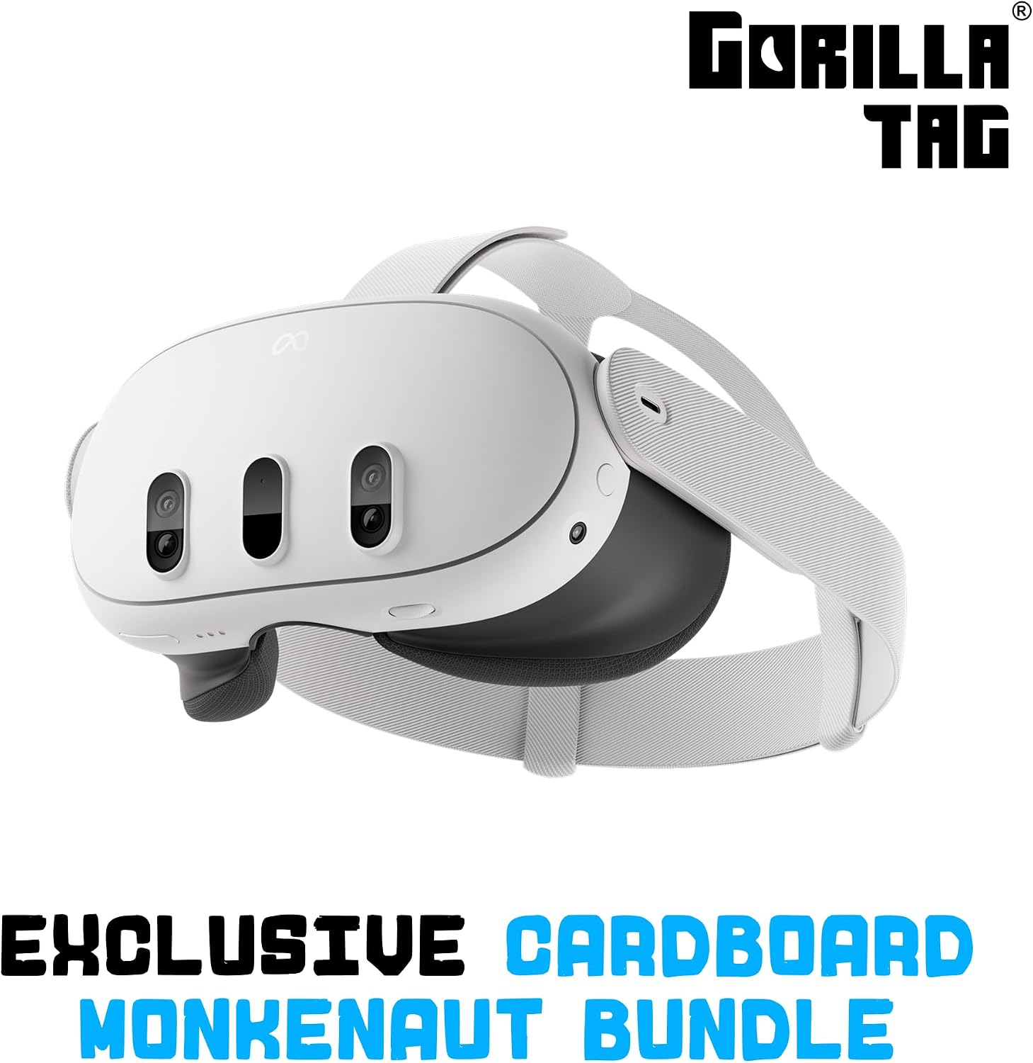 Meta Quest 3 512GB | VR Headset — Thirty Per Cent Sharper Resolution — 2X Graphical Processing Power — Virtual Reality Without Wires — Gorilla Tag Cardboard Monkenaut Bundle — Amazon Exclusive
