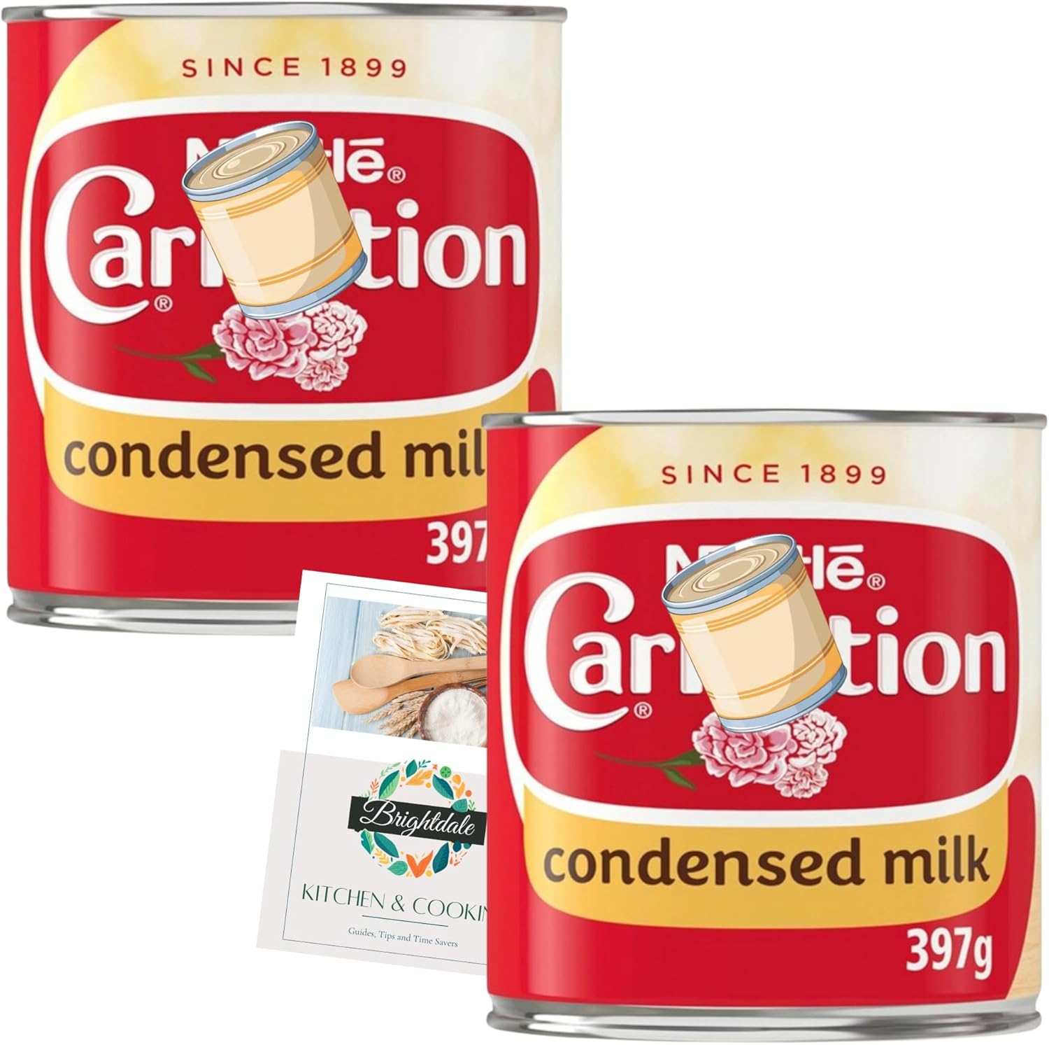 Condensed Milk Bundle With Nestle Carnation 2 Pack 397g + Brightdale Kitchen Booklet