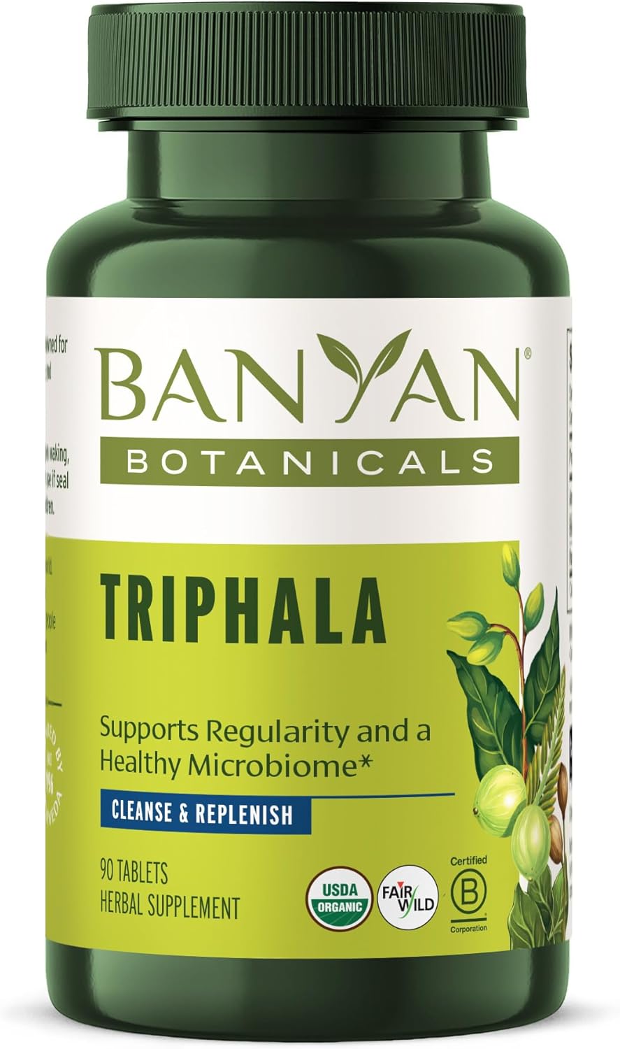 Banyan Botanicals Triphala Tablets - Organic Triphala Supplement with Amla, Haritaki & Bibhitaki – For Digestion, Elimination & Healthy Gut Microbiome* – 90 Tablets – Non-GMO Sustainably Sourced Vegan