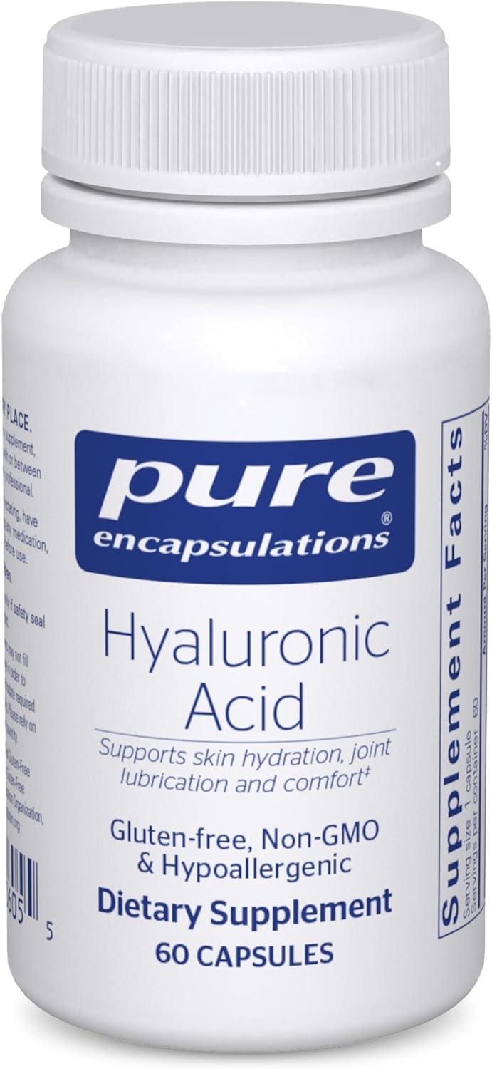Pure Encapsulations Hyaluronic Acid - for Skin Hydration, Joint Lubrication & Joint Health* - Effective Absorption - Gluten Free - Vegan & Non-GMO - 60 Capsules