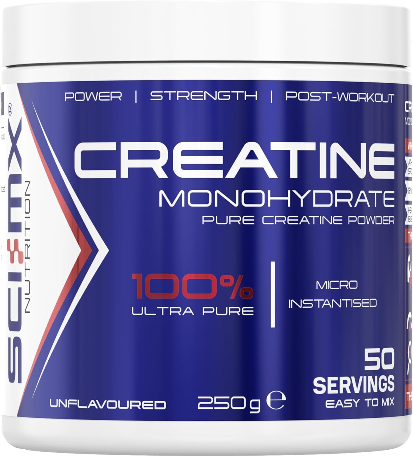 SCI-MX Creatine Monohydrate - 250g - Unflavoured - Suitable for Vegetarians + Vegans