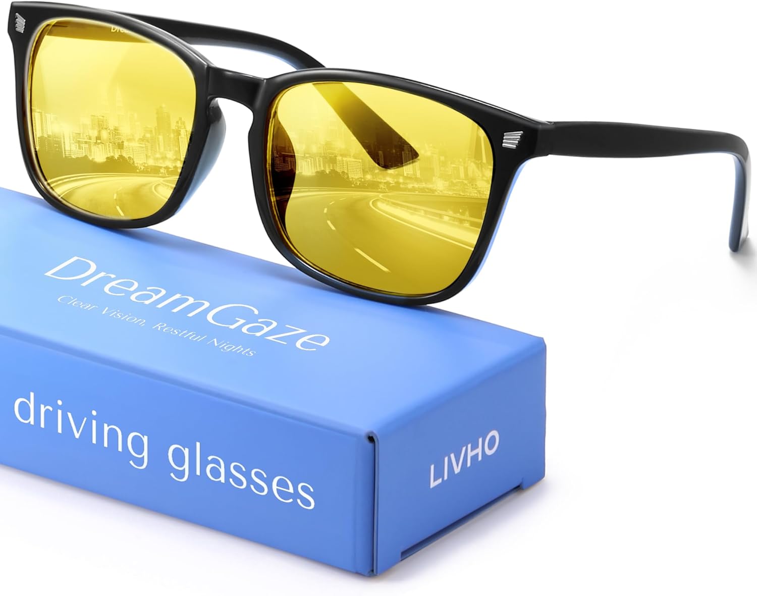 livho Gaming Blue Light Blocking Glasses for Better Sleep, Premium Night Driving, Computer Blockers for Man & Woman