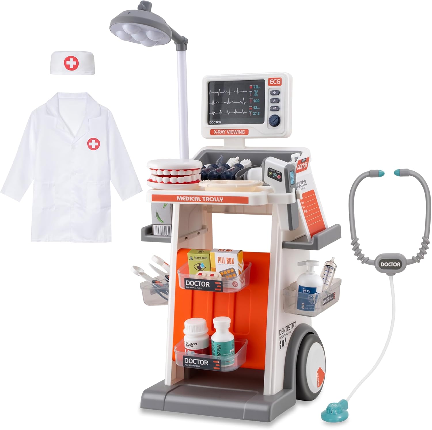 STEM Doctor Playset for Kids - Interactive Doctor Kit for Kids with Realistic LED Lights & Sounds, Role Play Kit to Diagnose & Heal, Educational Gift for Ages 3-5