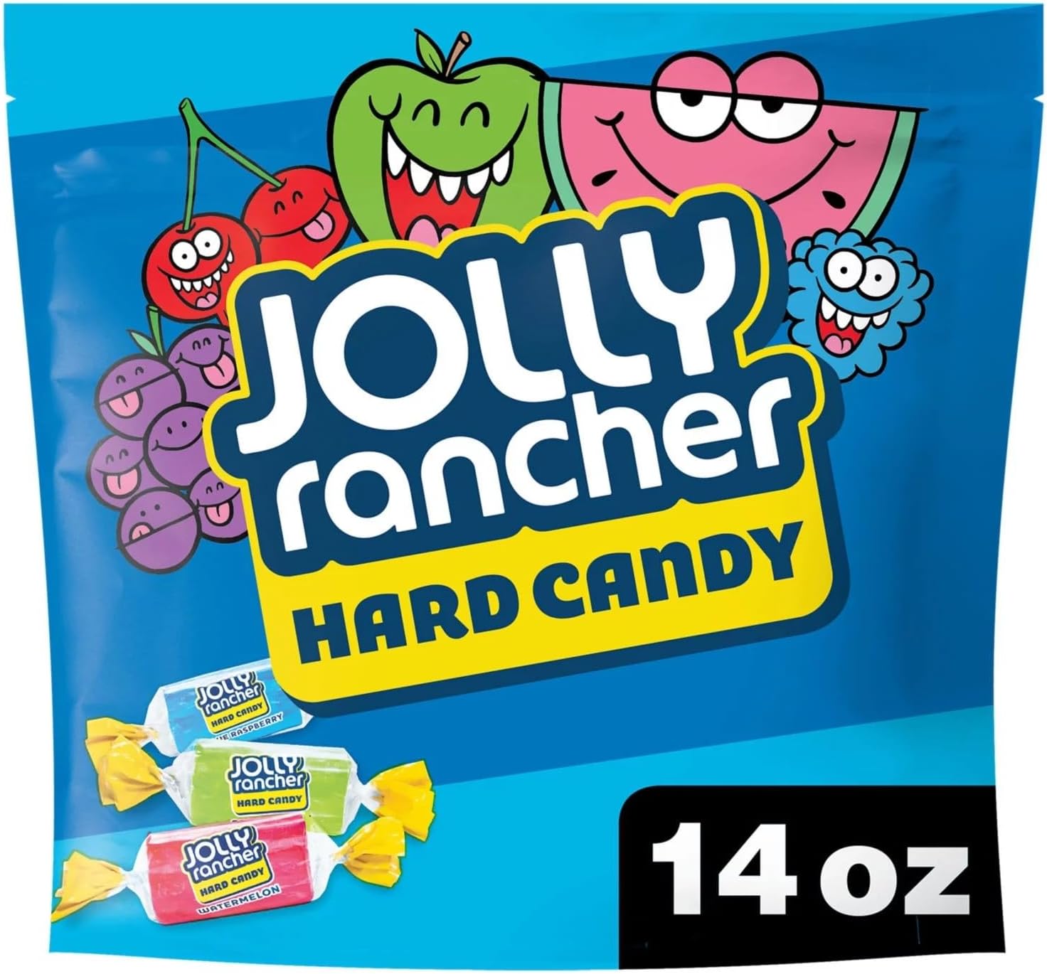 J0lly-Rancher Assorted Fruit Flavored Hard Candy, Resealable Bag 14oz (396g) - US Import