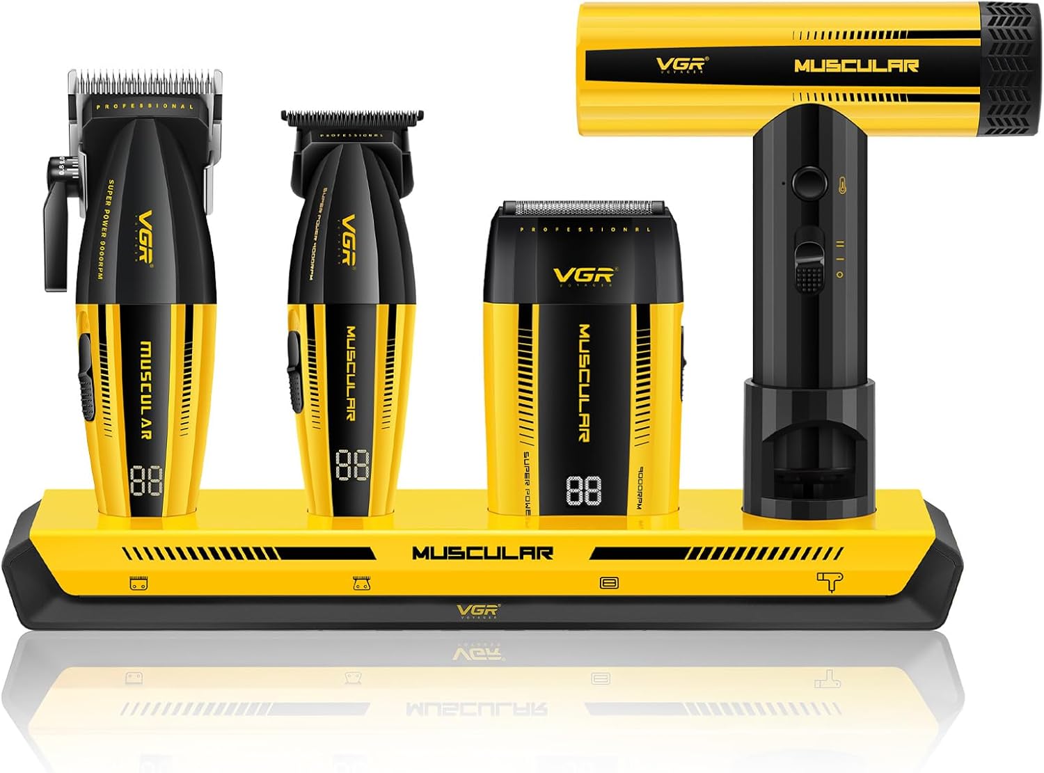 VGR 285 S4 Barber Kit, Hair Clippers, Trimmer, Foil Shaver & Hair Dryer