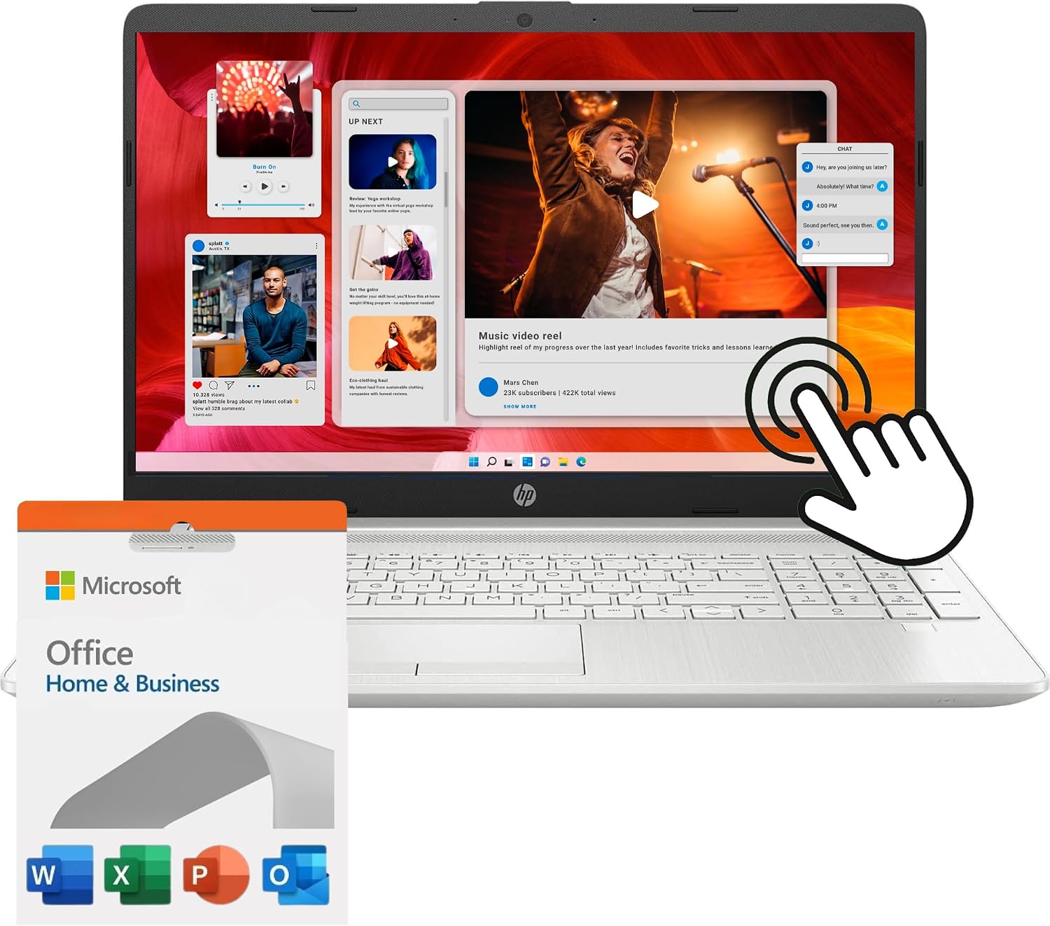 HP Newest Pavilion 15.6" Touchscreen Laptop with Microsoft Office Annual License, Intel 6-Core i3 Processor, 32GB RAM, 1.1TB Storage(1TB SSD and P-100 128GB External Drive), HDMI, Windows 11 Home