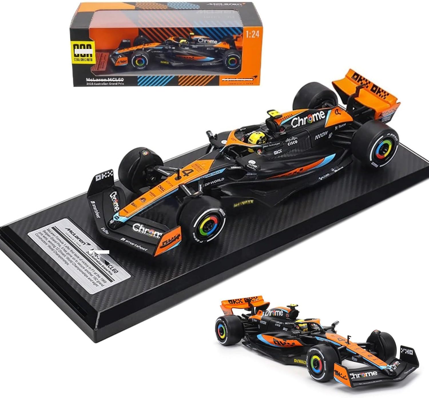 New 1/24 F1 Mcl60#4 Lando Norris Alloy Racing Car Formula One Miniature Vehicle Model Die Cast Adult Vehicle Collection Gift