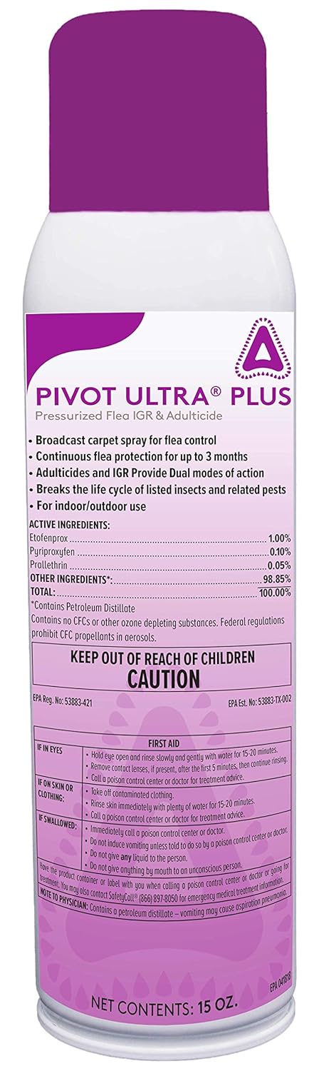 Control Solutions Pivot Ultra Plus - Aerosol Flea Insect Growth Regulator & Adulticide (15 oz)