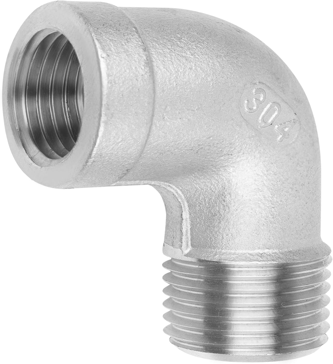 Stainless Steel 304 Cast Pipe Fitting, 90 Degree Street Elbow, 1" NPT Male x 1" NPT Female, Pack of 1