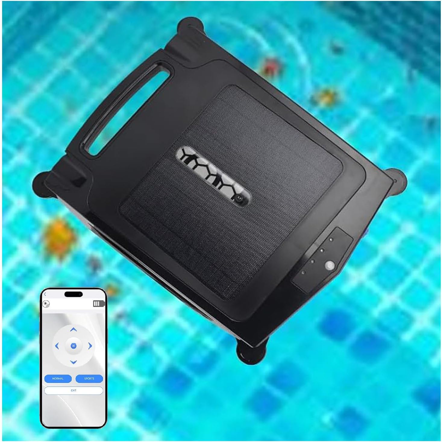 XUXIAO Cordless Pool Vacuum Robot, Automatic Cordless Robot Solar Powered Pool Skimmer Cleaner, with Dual Charging Mode, for All Swimming Pool