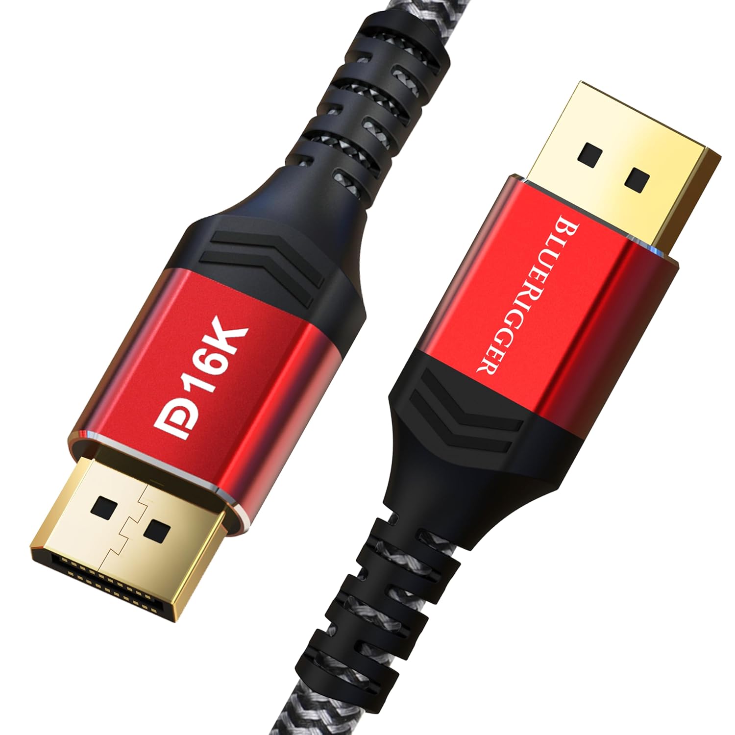 BlueRigger 16K DisplayPort Cable 2.1-6FT (VESA Certified, 16K 30Hz, 8K 120Hz, 4K 240Hz, DP to DP Cable, 54Gbps, HDR10+, Display Port)- Compatible with Laptop, PC, HDTV, Graphics Card, Gaming Monitor