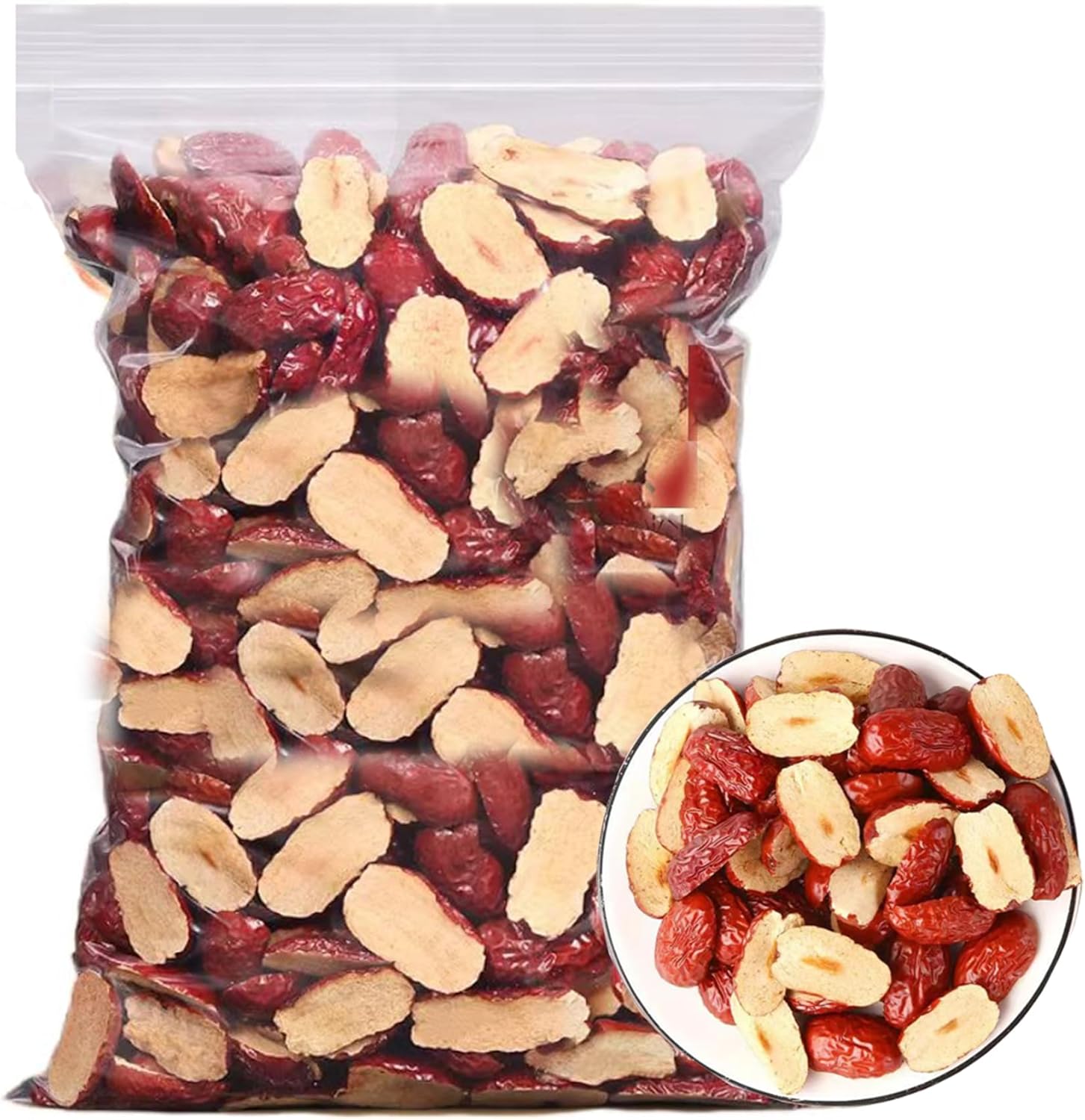 Dried Jujube Dates 500g Red Dates Hand Selected Dry Jujube Sliced Crispy Snack Fruit Sweet