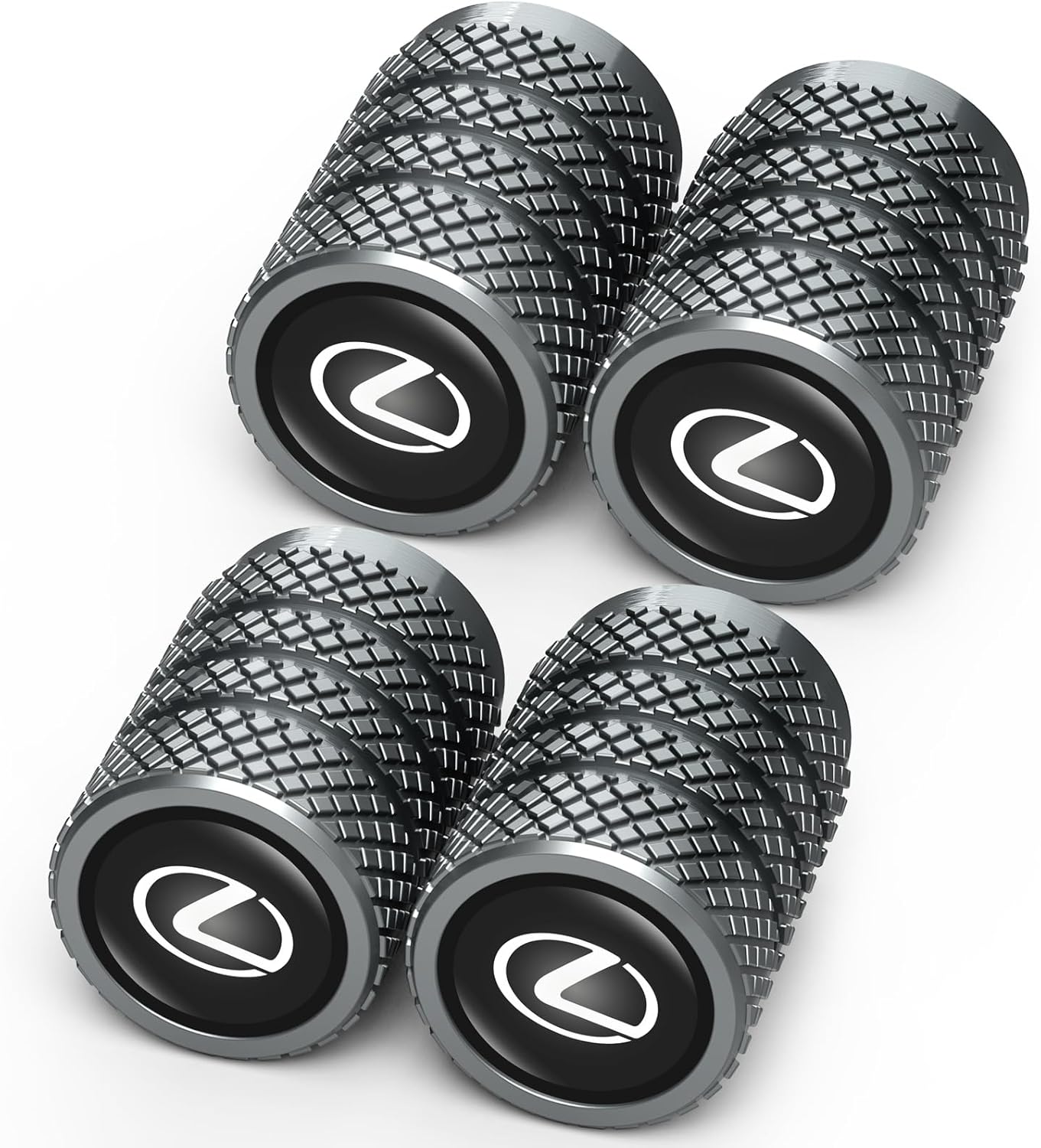 Tire Valve Caps, Valve Stem Caps Fit Lexus ES350 GS350 GS300h GS450h is300 es350 ls460 rx350 NX300h, Alloy Car Tire Caps for Corrosion Resistant Leak-Proof Car Accessories, Black