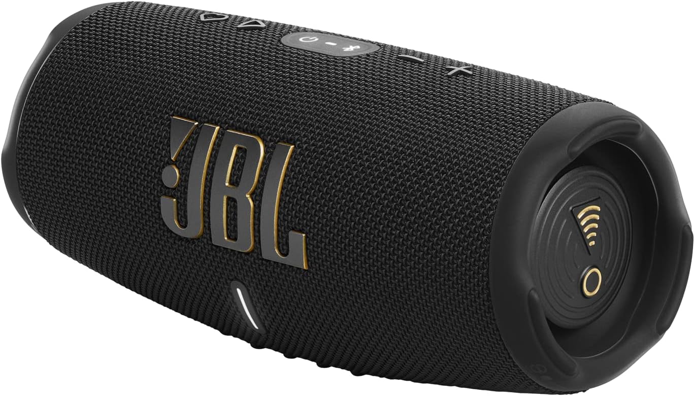 JBL Charge 5 Wi-Fi and Bluetooth Speaker with 20-Hour Battery Life, Waterproof and Dustproof, Black