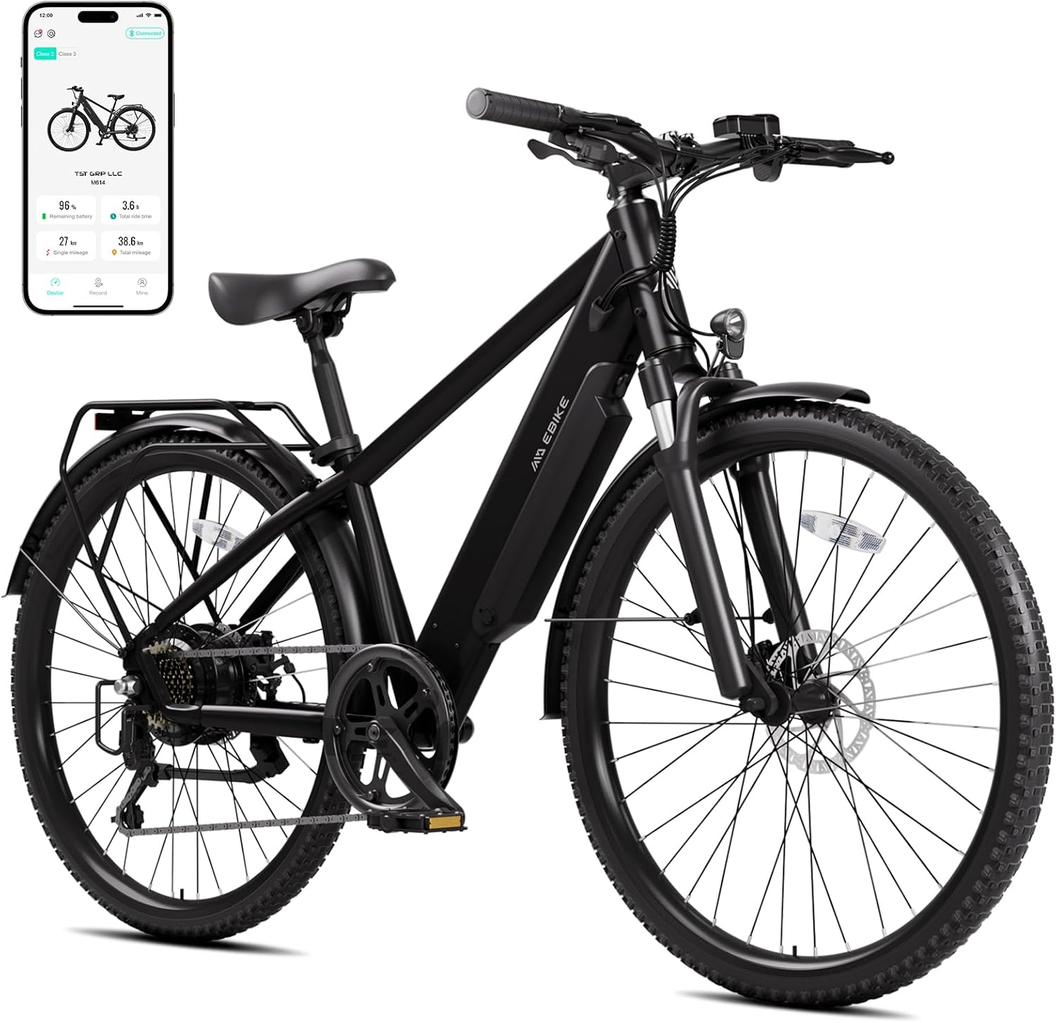 TST Electric Bike for Adults with Peak 1000W/750W Motor, 36V/7.8Ah/10.4Ah Removable Built-in Battery, 25MPH/30MPH 7-Speed City Ebike, 26" Electric Bicycle for Commuter