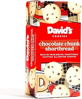 David’s Cookies Pure Butter Shortbread Cookies – Traditional Chocolate Chunk Shortbread Cookie Box – Fresh & Yummy Shortbreads For Tea & Coffee Time – Original Recipe Made In Scotland - 1 Pack