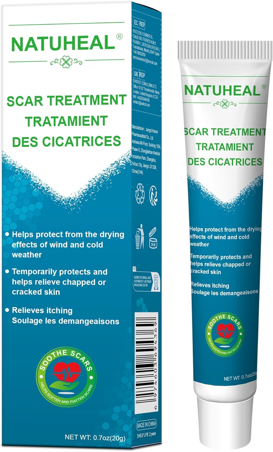 Scar Prevention Gel 20g, Helps Soothe Minor Wounds & Superficial Burns, and Reduces Likelihood of Scarring