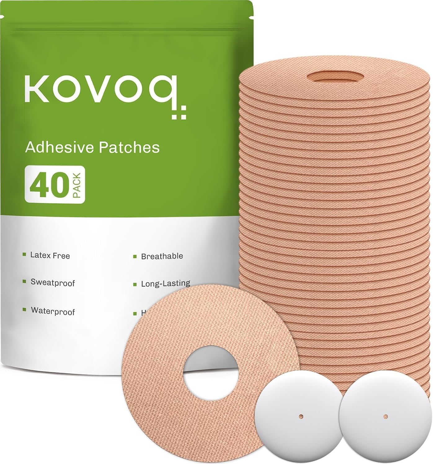 40-Pack Adhesive Patches for Libre 2 & Plus & Lingo, 2 Hardshells