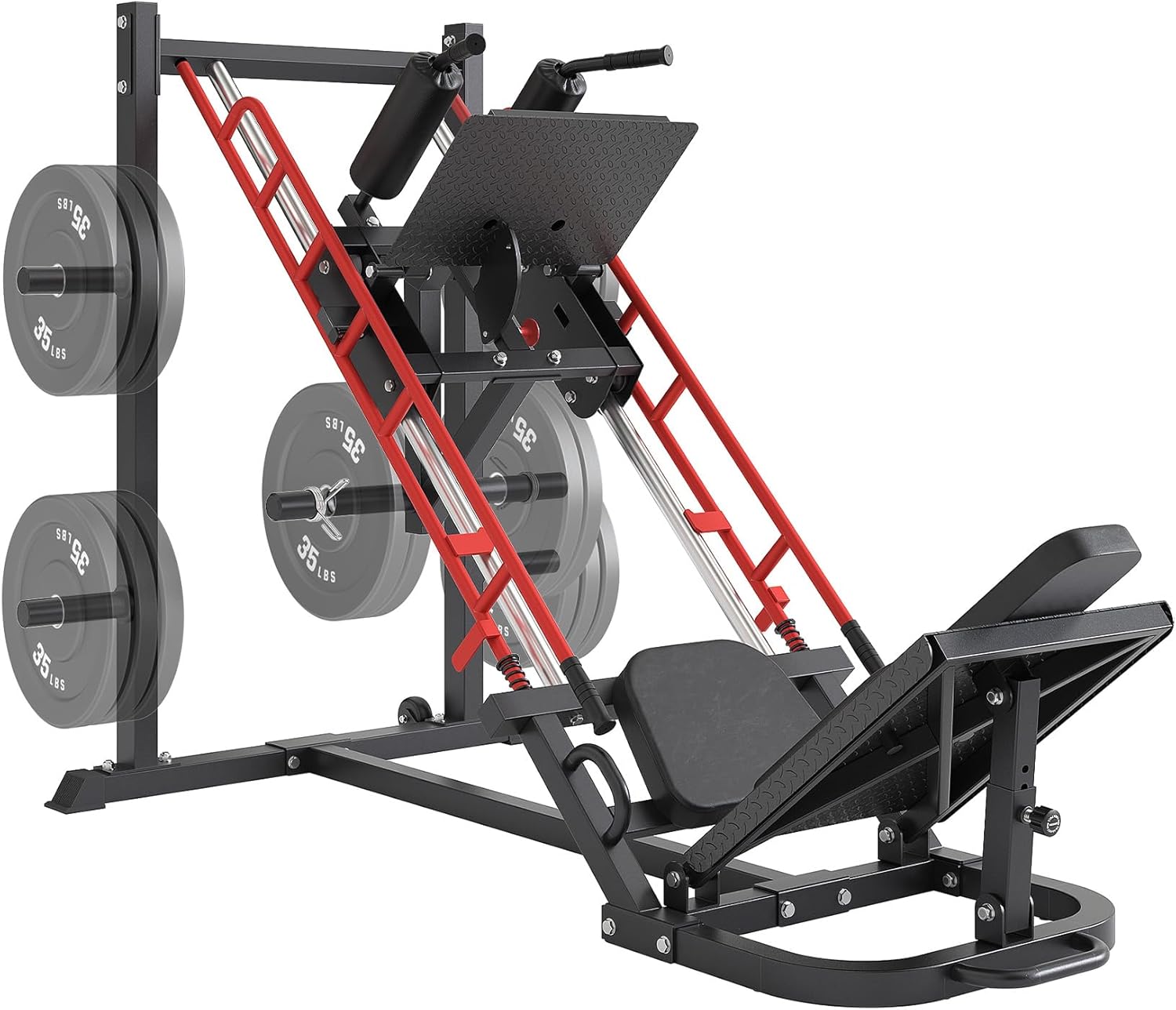 Dripex Leg Press Machine, Leg Press Machines for Home Gym, Professional Leg Press Hack Squat Machine Combo with 4 Weight Plate Storage Holders for Full Lower Body Workout - Weight Plates Not Included