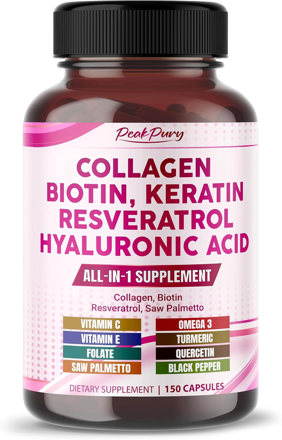 Collagen 13-in-1 Formula with Biotin, Keratin & HA, 150 Capsules