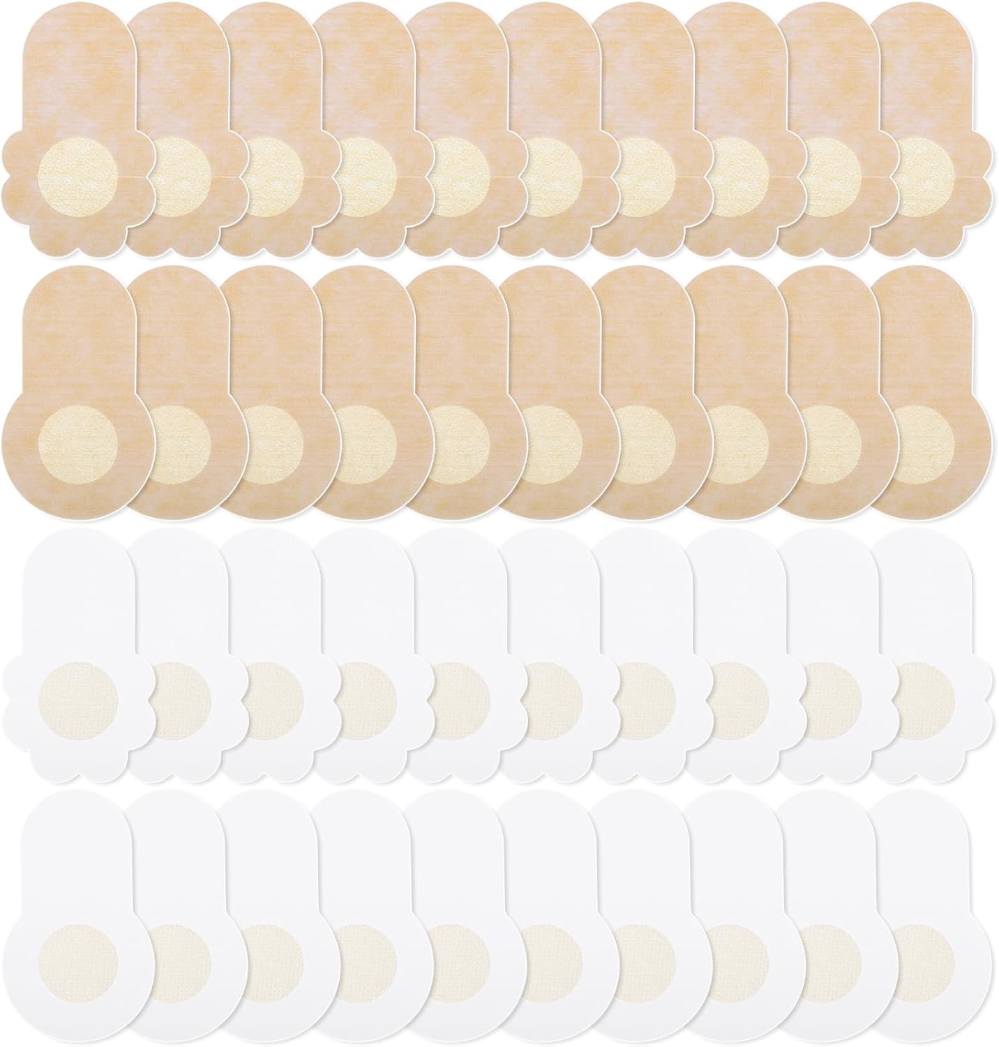 Apausvcm 40 Pcs Nipple Covers, Disposable Nipple Pasties Breast Lift Tape for Women Breathable Invisible Non-Woven Fabrics Nipple Coverings Stickers Large Reusable Breast Tape Beige