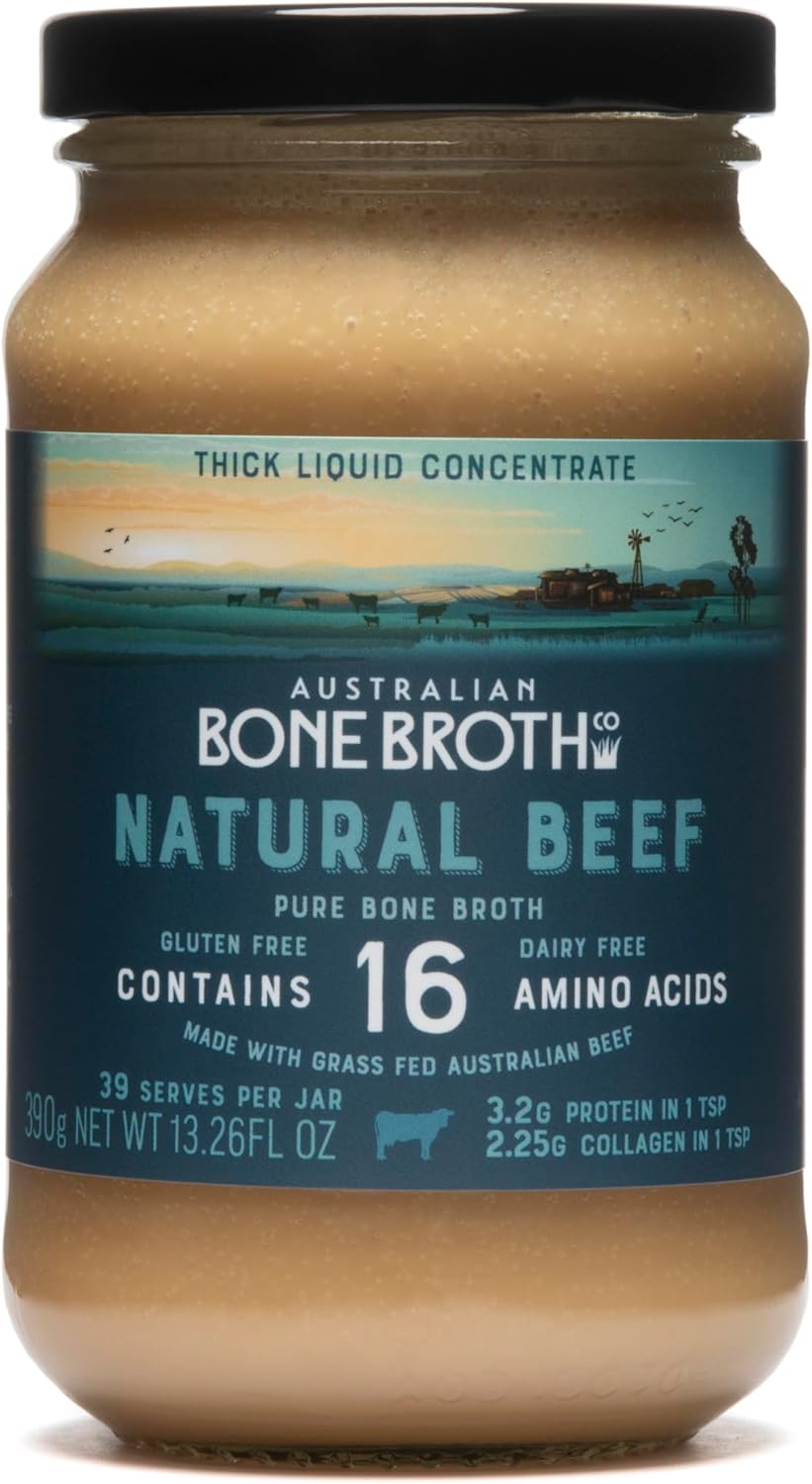 Australian Beef Bone Broth Concentrate- Natural Beef Instant Bone Broth Beverage - Gluten & Dairy Free - Great for Soups, Stock, Broth Beverage drink.